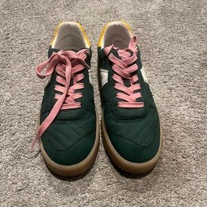 MIA Forest Green Pink and Yellow Athletic Sneakers